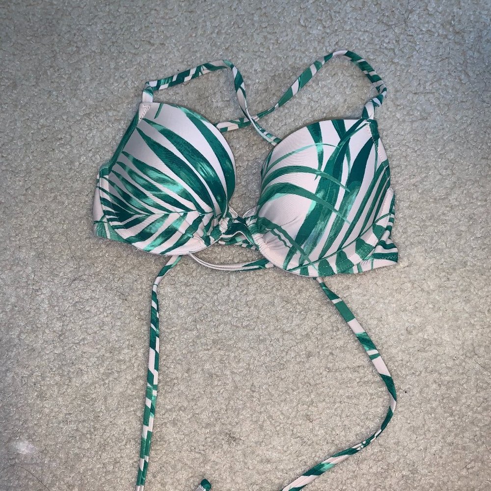 Pink w/ Leaf Pattern American Eagle Bikini Top